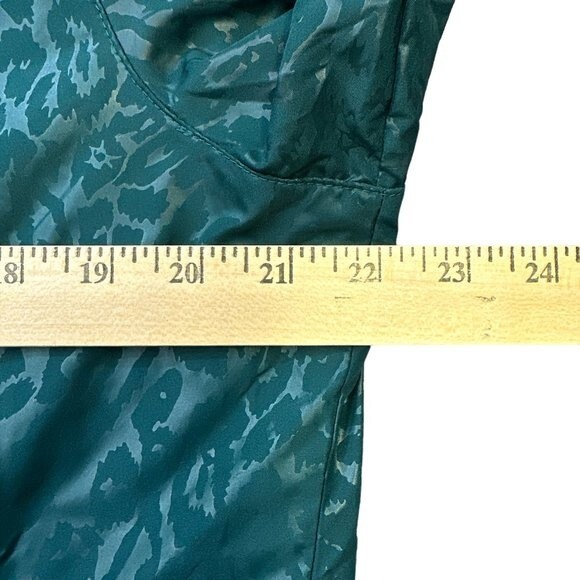 Zyia Active Hoodie Jacket Teal Green Leopard Print Windbreaker Full Zip Size M - Picture 15 of 15